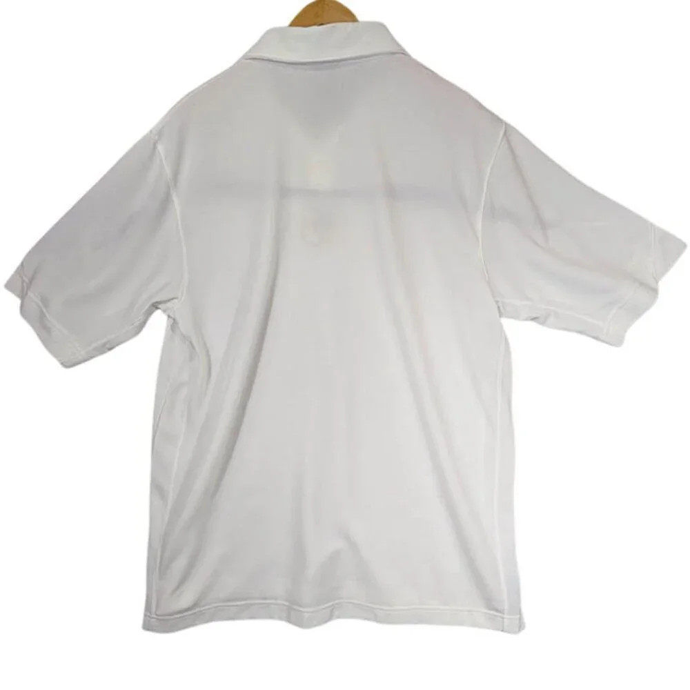 NEW Nike Dri-Fit White Polo Golf Shirt Mens‎ Medium Basketball Logo Purple BU